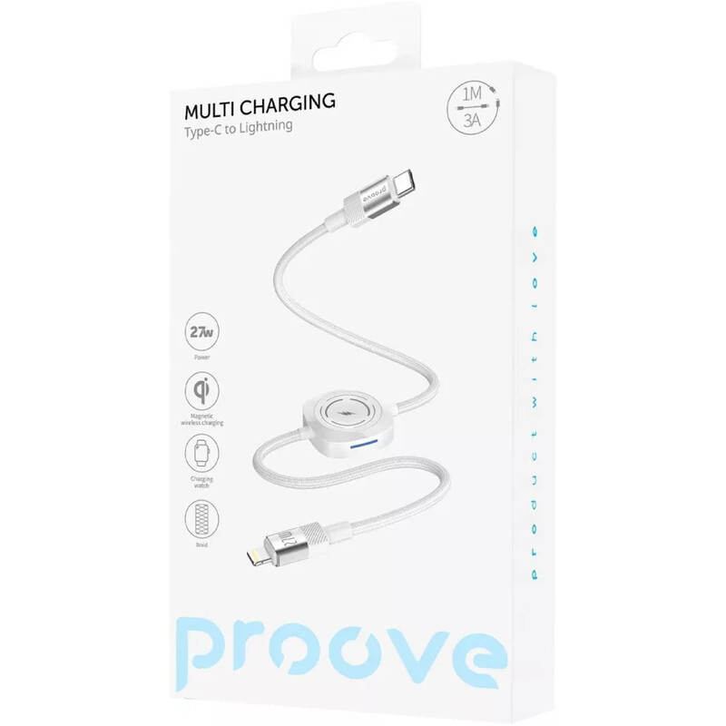 Кабель Proove Multi Charging USB Type-C to Lightning 27W 1 м, White (CCMT27004101)