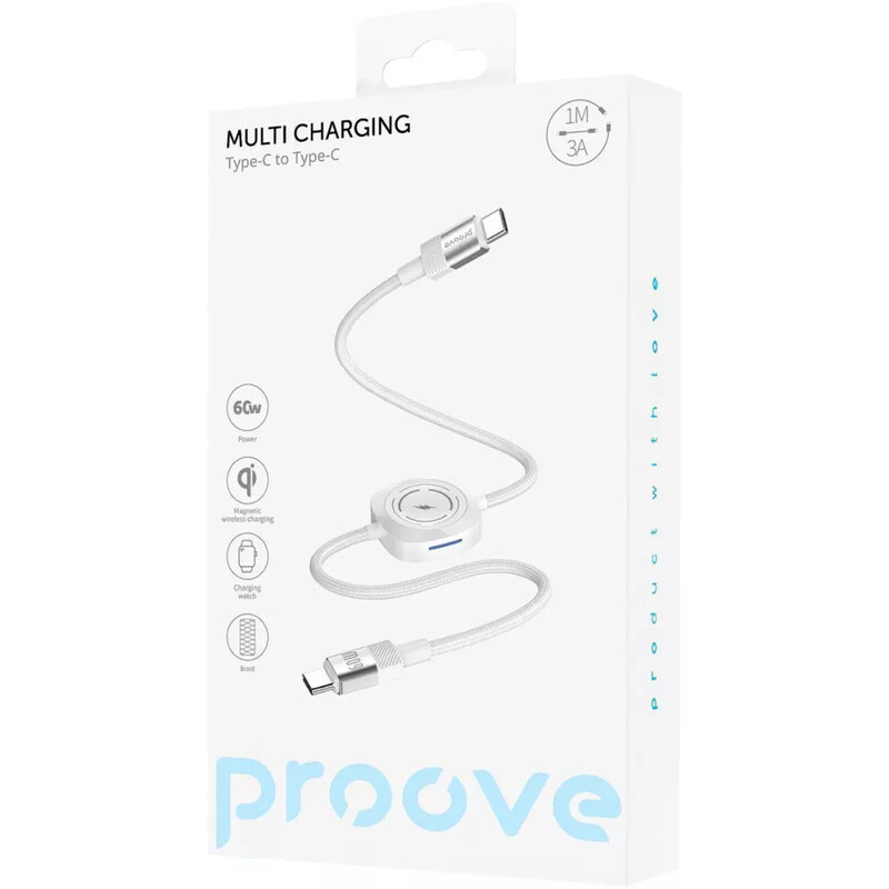 Кабель Proove Multi Charging USB Type-C to USB Type-C 60W 1 м, White (CCMT27002101)