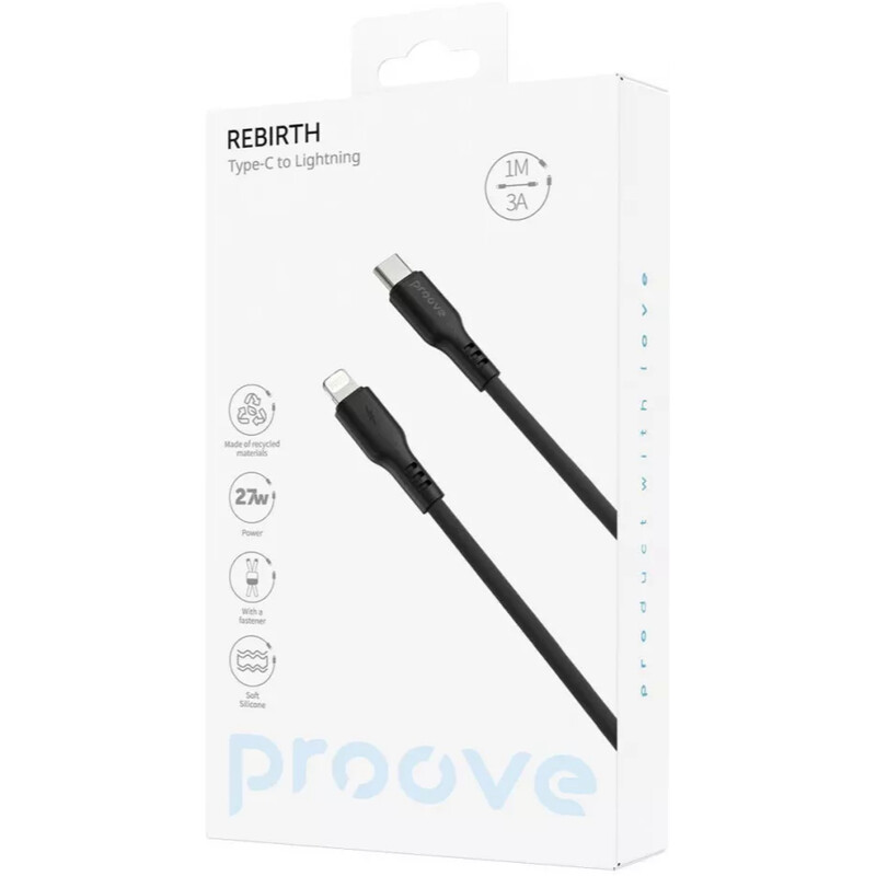 Кабель Proove Rebirth USB Type-C to Lightning 27W 1 м, Black (CCRE60002101)