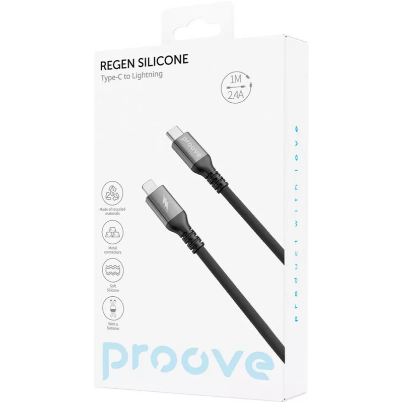 Кабель Proove ReGen Silicone USB Type-C to Lightning 27W 2 м, Black (CCRS60002121)