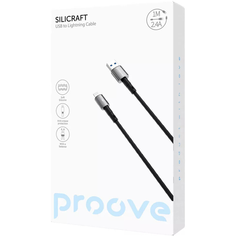 Кабель Proove Silicraft USB-A to Lightning 12W 1 м, Black (CCSC12001101)