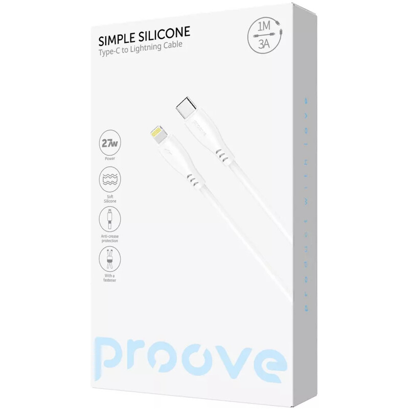Кабель Proove Simple Silicone USB Type-C to Lightning 27W 1 м, White (CCSS27002102)