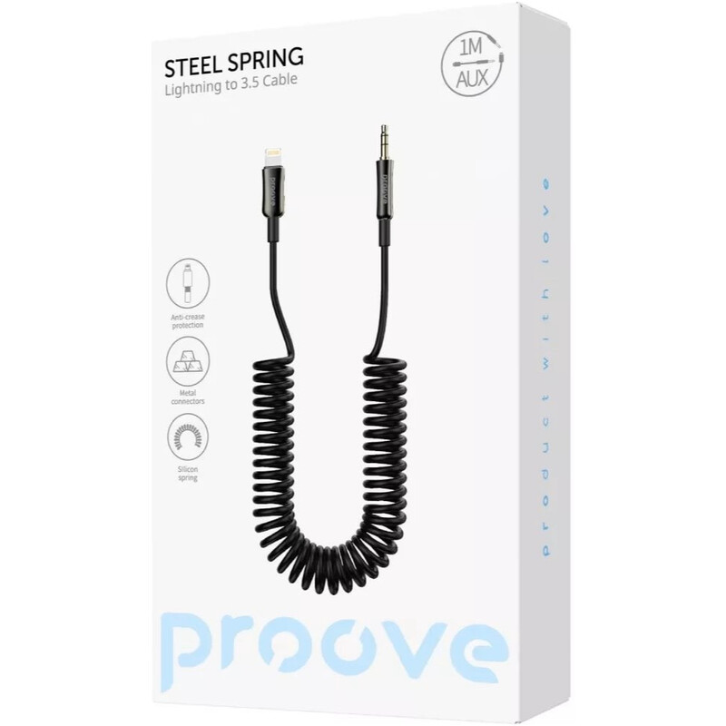 Кабель Proove Steel Spring Lightning - 3.5 мм (M/M), 1 м, Black (ACSS00005101)