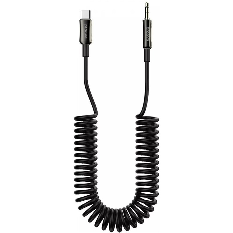 Кабель Proove Steel Spring USB Type-C - 3.5 мм (M/M), 1 м, Black (ACSS00005201)