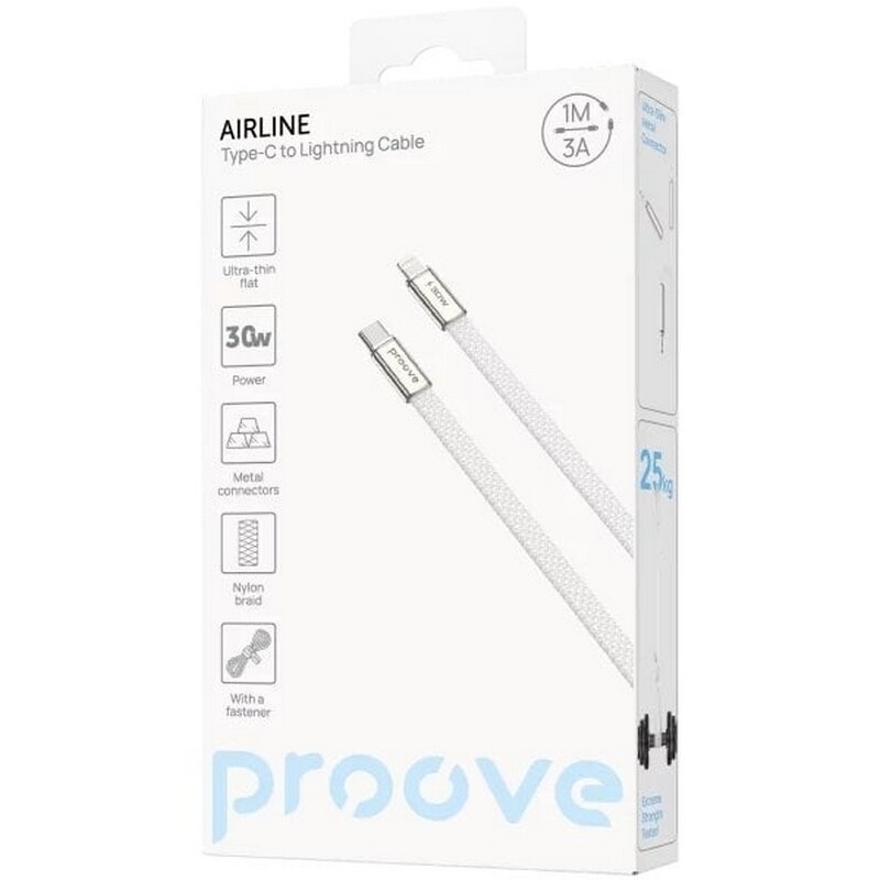 Кабель Proove AirLine USB-C - Lightning (M/M), 30W, 1 м, White (CCAI30002102)