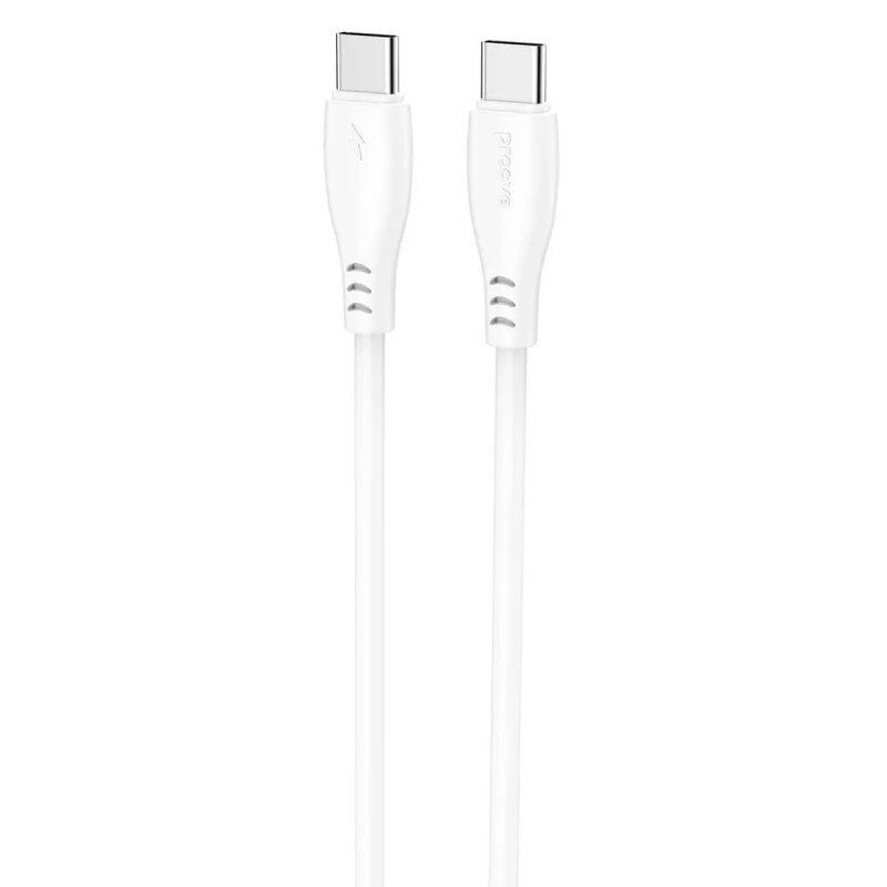 Кабель Proove Simple Silicone USB Type-C - USB Type-C (M/M), 60W, 1 м, White (CCSI60002202)
