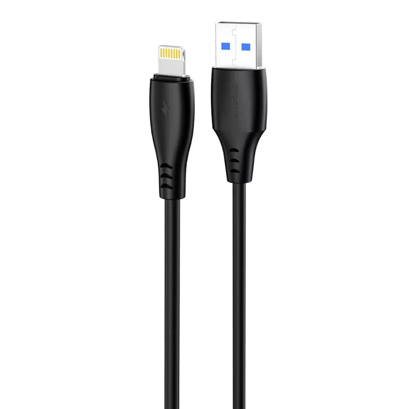 Кабель Proove Simple Silicone USB Type-A - Lightning (M/M), 1 м, Black (CCSS12001101)