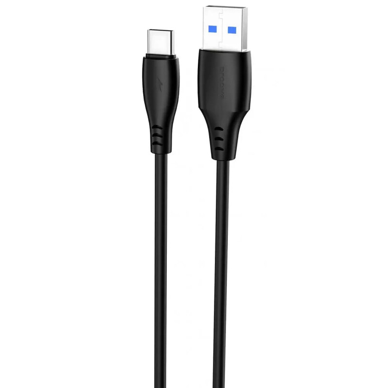 Кабель Proove Simple Silicone USB Type-A - USB Type-C (M/M), 2 м, Black (CCSS15001221)