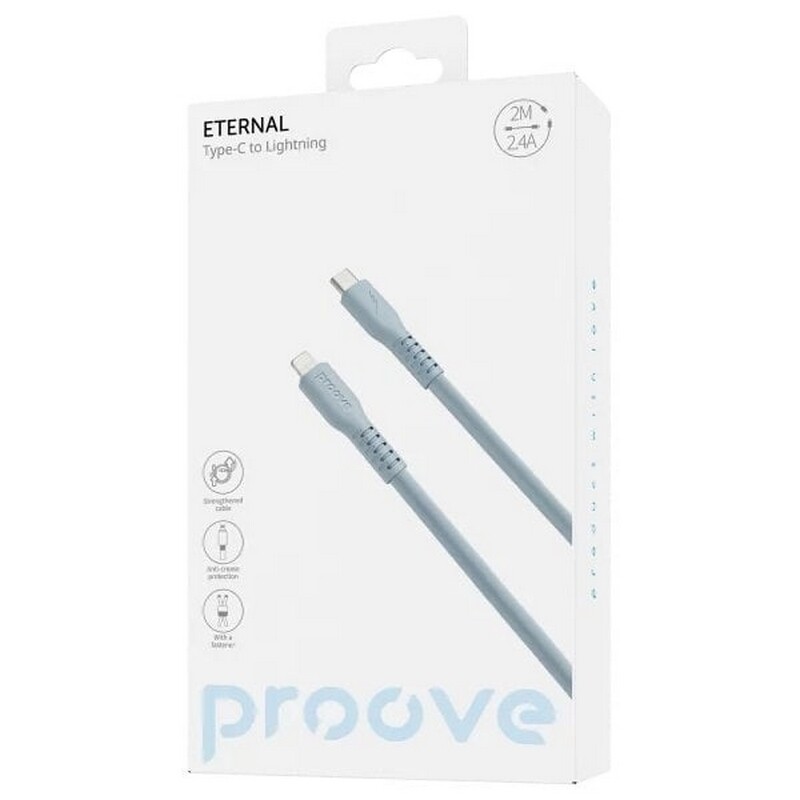 Кабель Proove Eternal USB-C - Lightning (M/M), 27W, 2 м, Light Blue (CCET27002128)