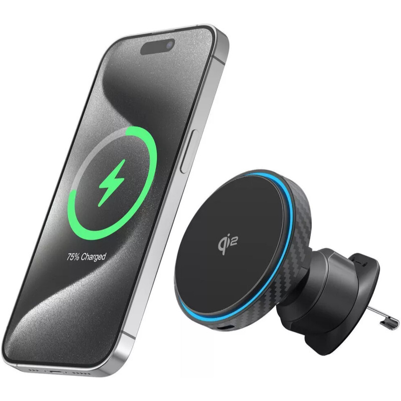 Тримач автомобільний+бездротове ЗУ Proove Graphite Circle Qi2 15W Black (WHGC15010001)