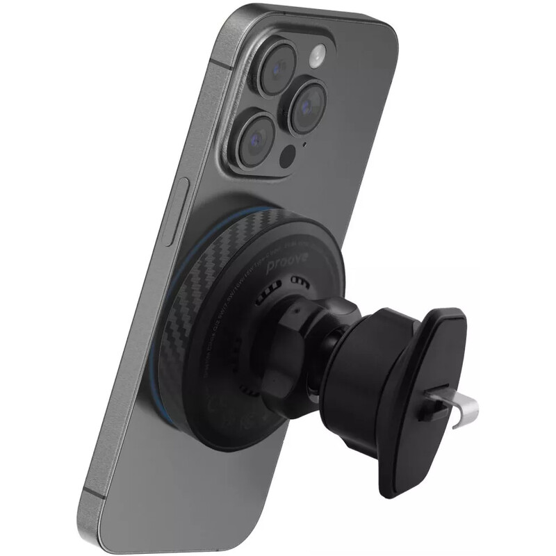 Тримач автомобільний+бездротове ЗУ Proove Graphite Circle Qi2 15W Black (WHGC15010001)