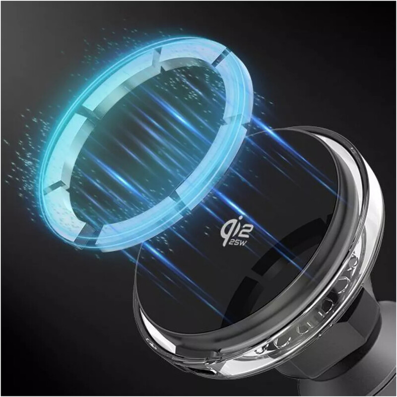 Тримач автомобільний+бездротове ЗУ Proove Light Crystal Qi2.2 25W Gray (WHLC25002003)