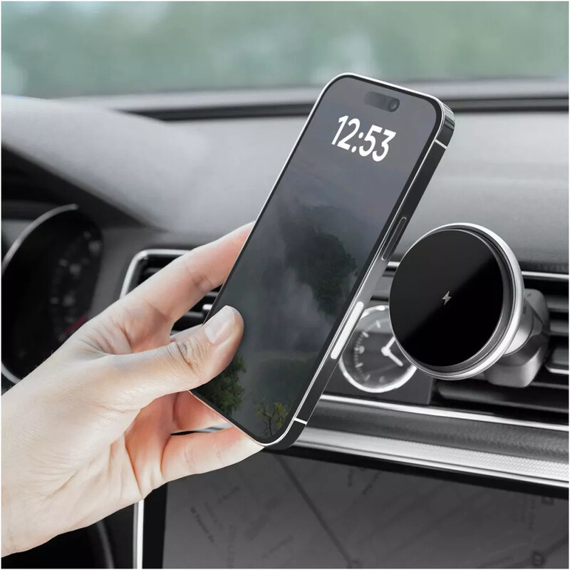 Держатель автомобильный+беспроводное ЗУ Proove Magic Circle 15W Silver (WHMC15020006)
