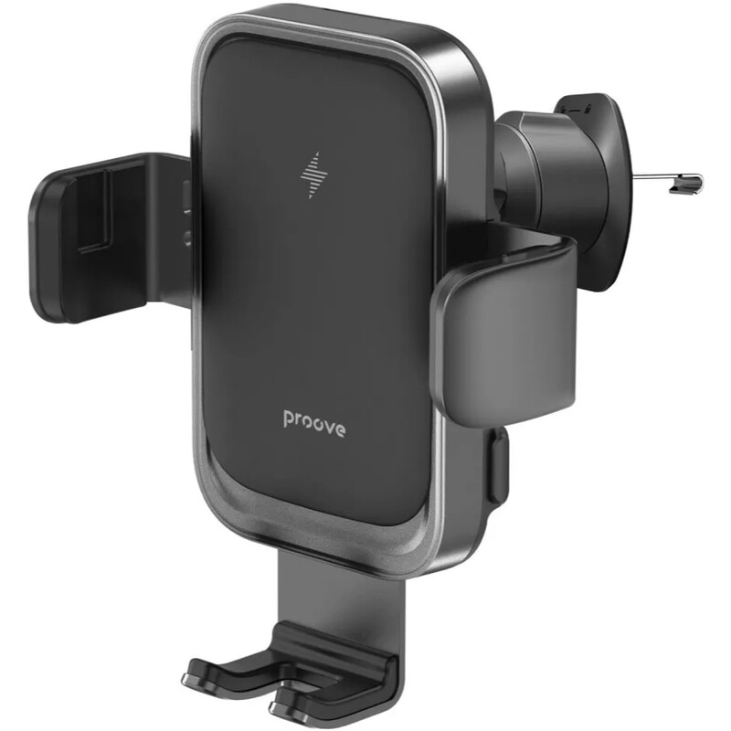 Держатель автомобильный+беспроводное ЗУ Proove Nitro Charge 15W Matte Black (WHNC15002005)