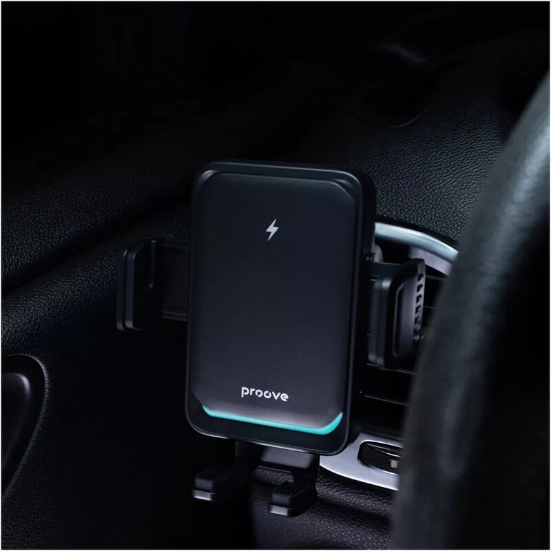 Держатель автомобильный+беспроводное ЗУ Proove Sonic Pro 15W Black (WHSP15002001)