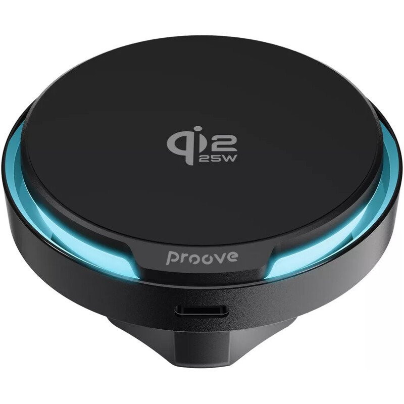 Тримач автомобільний+бездротове ЗУ Proove Spark Qi2.2 25W Black (WHSQ25002001)