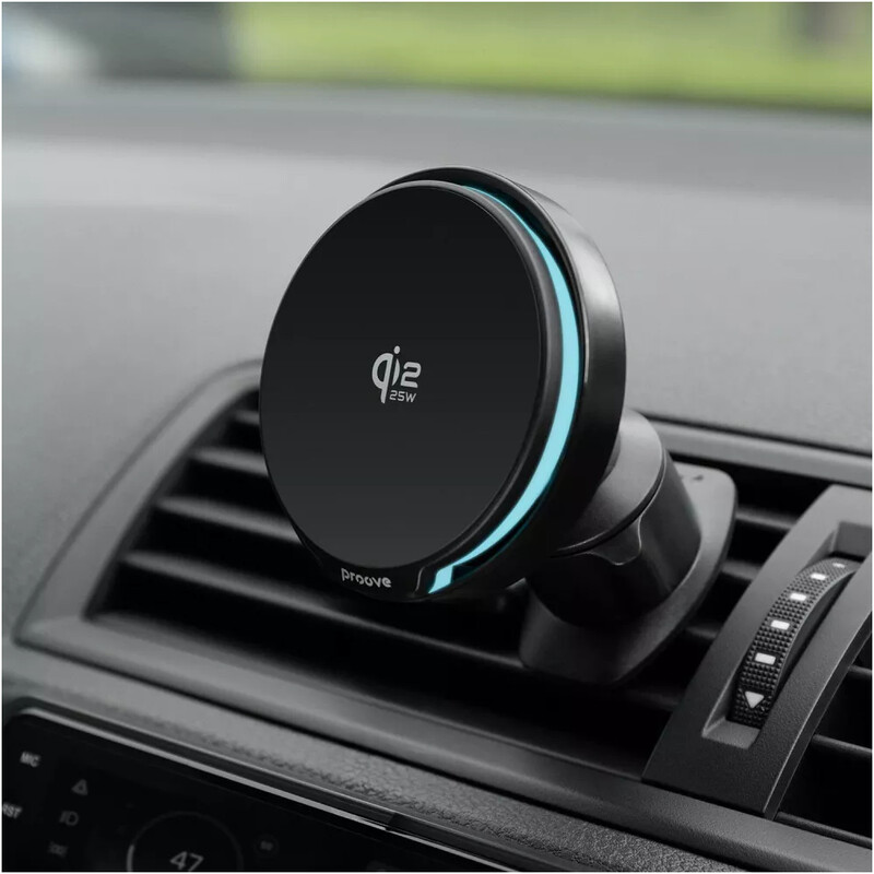 Тримач автомобільний+бездротове ЗУ Proove Spark Qi2.2 25W Black (WHSQ25002001)