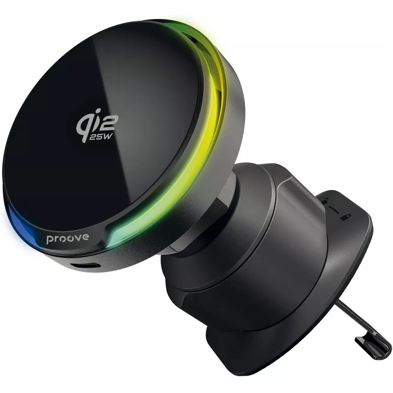 Тримач автомобільний+бездротове ЗУ Proove Spark Qi2.2 25W Black (WHSQ25002001)