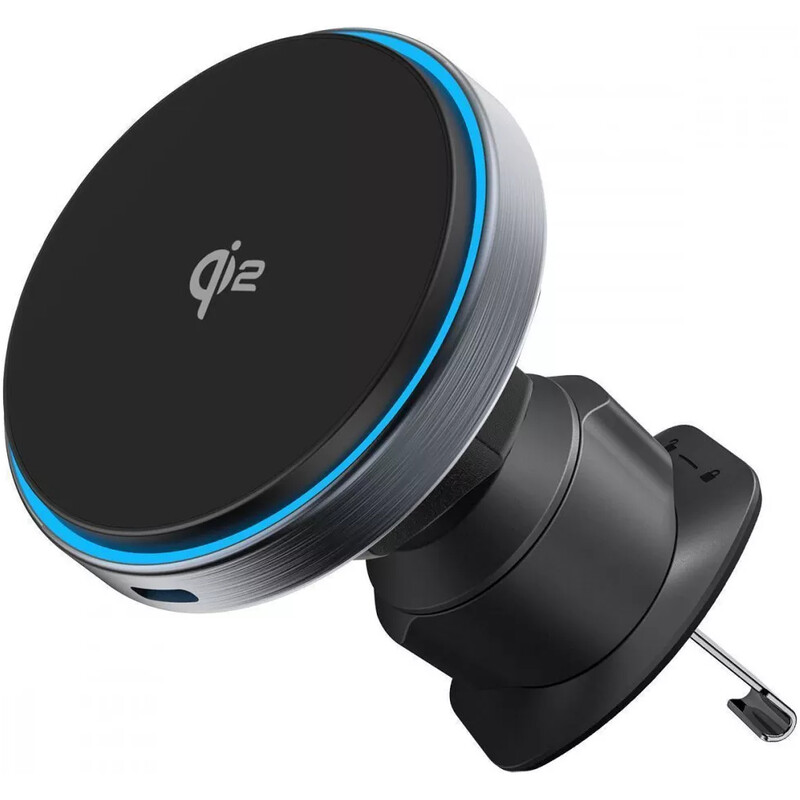Тримач автомобільний+бездротове ЗУ Proove Titanium Circle Qi2 15W Gray (WHTC15010003)