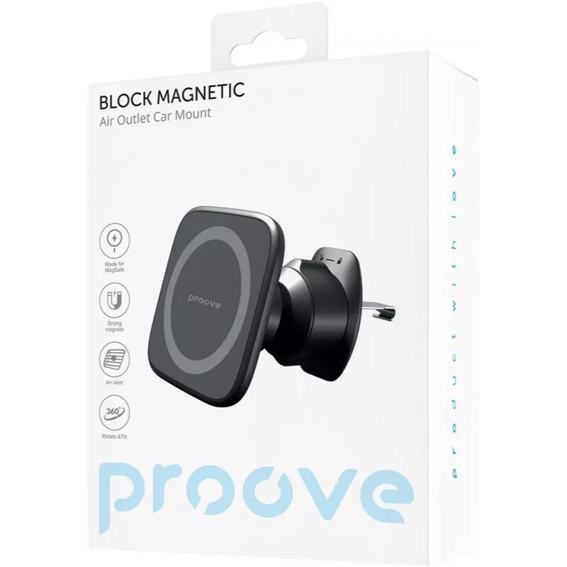 Держатель автомобильный Proove Block Magnetic Air Outlet Car Mount Black (CHMA00000001)