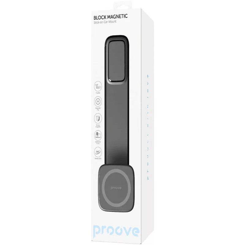 Тримач автомобільний Proove Block Magnetic Stick-on Car Mount Black (CHBM00000001)