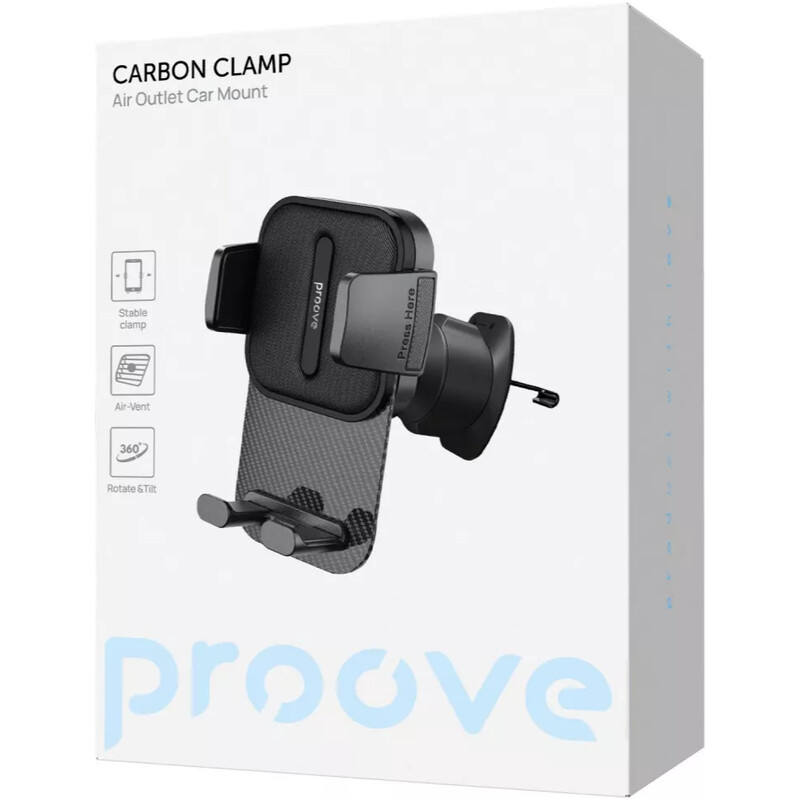 Держатель автомобильный Proove Carbon Clamp Air Outlet Car Mount Black (CHCNA0000001)