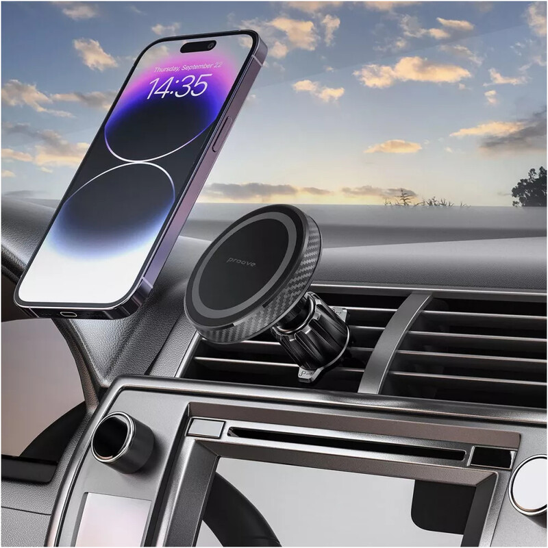 Тримач автомобільний Proove Carbon Magnetic Air Outlet Car Mount Black (CHCM00000001)