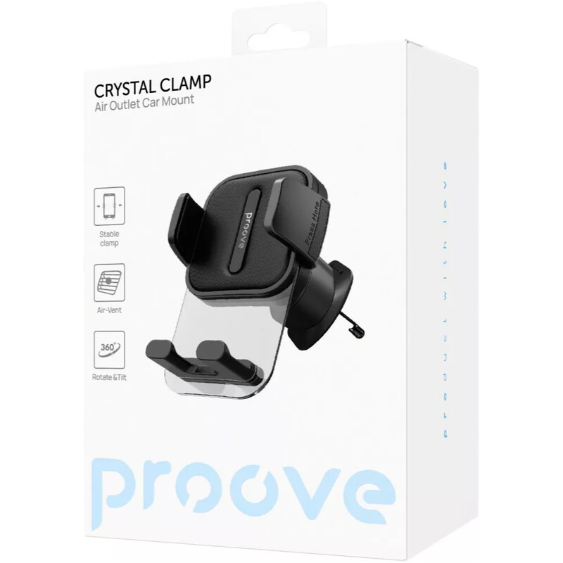 Тримач автомобільний Proove Crystal Clamp Air Outlet Car Mount Black (CHCC00000001)