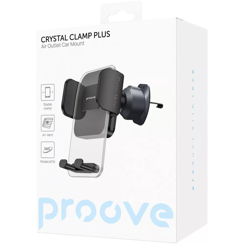 Держатель автомобильный Proove Crystal Clamp Plus Air Outlet Car Mount Black (CHCCP0000001)