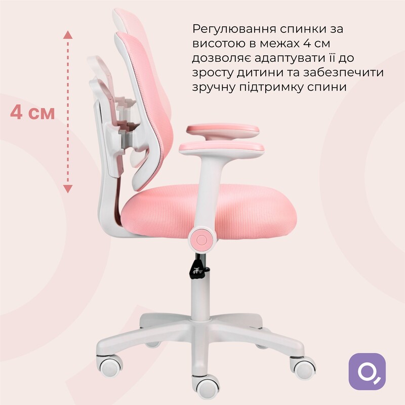 Крісло офісне Qlab Kids Edition Pink (KC327P)