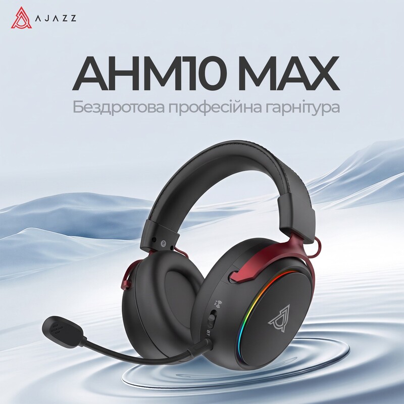 Bluetooth-гарнитура Ajazz AHM10 Max Black (AHM10-MAX-B)