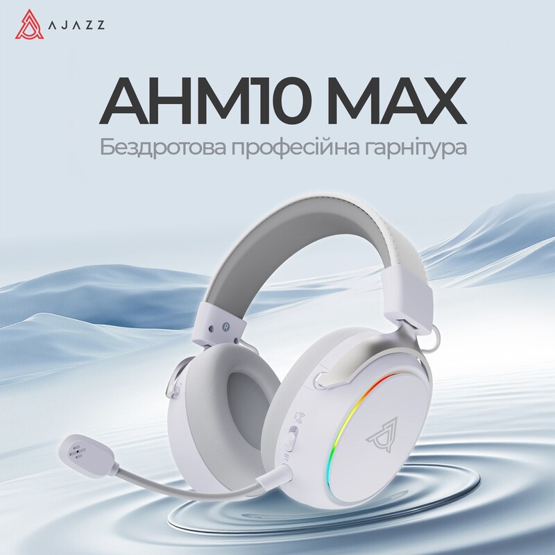 Bluetooth-гарнитура Ajazz AHM10 Max White (AHM10-MAX-W)