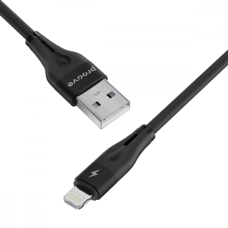 Кабель Proove Soft Silicone USB Type-A - Lightning (M/M), 2 м, Black (CCSO20001121)