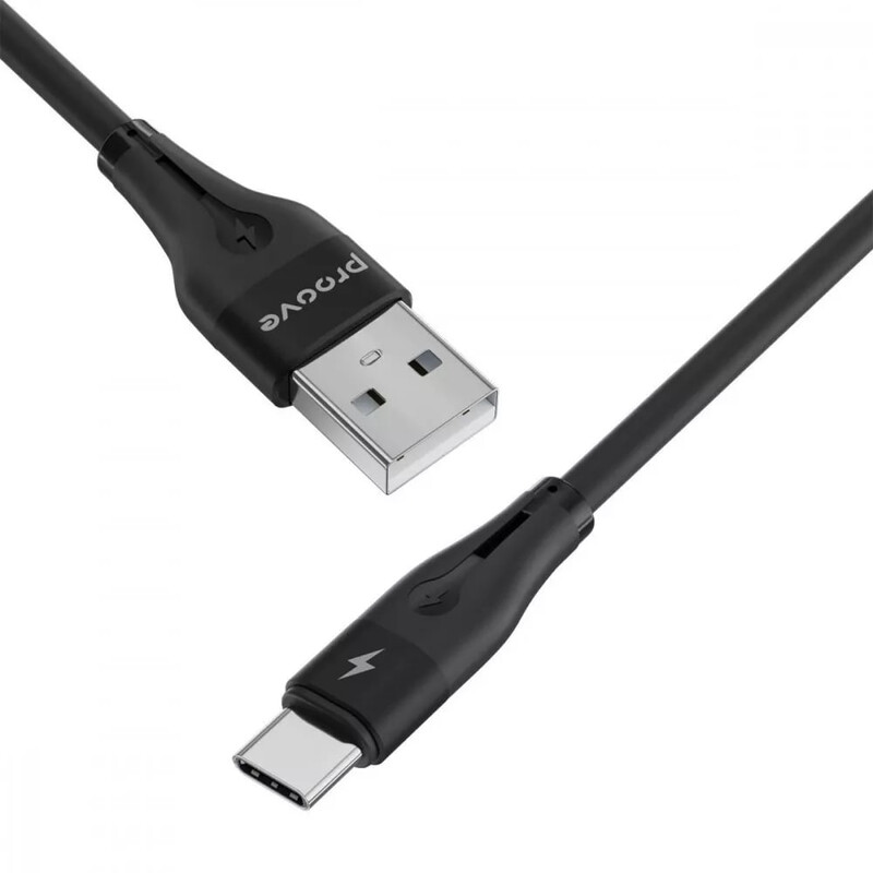 Кабель Proove Soft Silicone USB Type-A - USB Type-C (M/M), 1 м, Black (CCSO20001201)