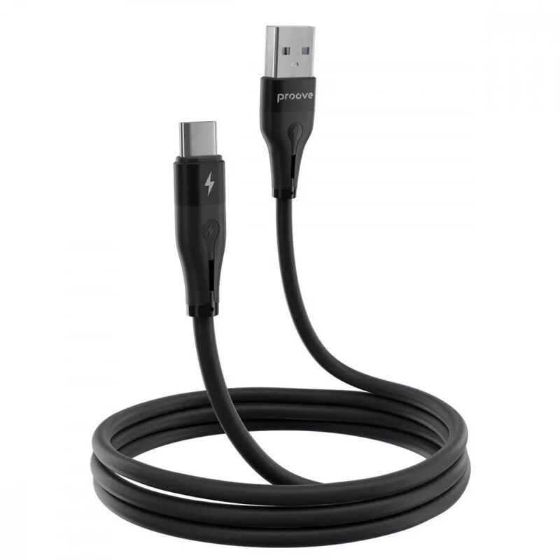Кабель Proove Soft Silicone USB Type-A - USB Type-C (M/M), 2 м, Black (CCSO20001221)
