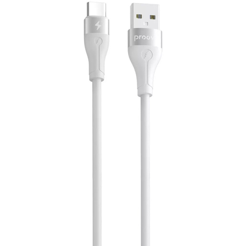 Кабель Proove Soft Silicone USB Type-A - USB Type-C (M/M), 2 м, White (CCSO20001222)