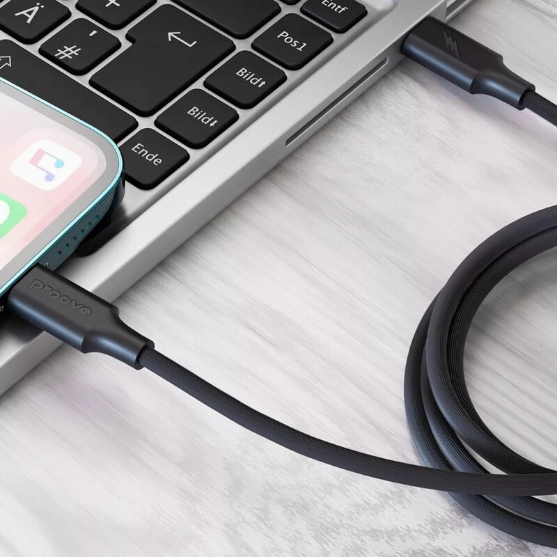 Кабель Proove Striped Silicone USB Type-C - Lightning (M/M), 27W, 1 м, Black (CCSS00002101)