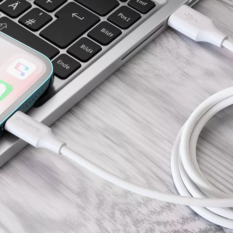 Кабель Proove Striped Silicone USB Type-A - Lightning (M/M), 1 м, White (CCSS00001102)