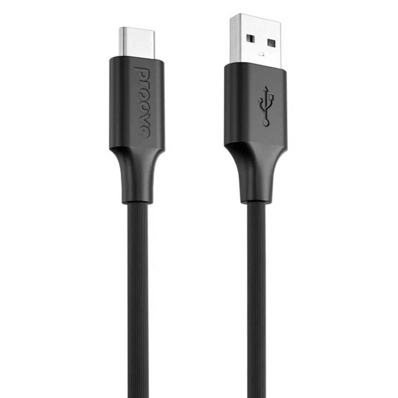 Кабель Proove Striped Silicone USB Type-A - USB Type-C (M/M), 1 м, Black (CCSS60001201)