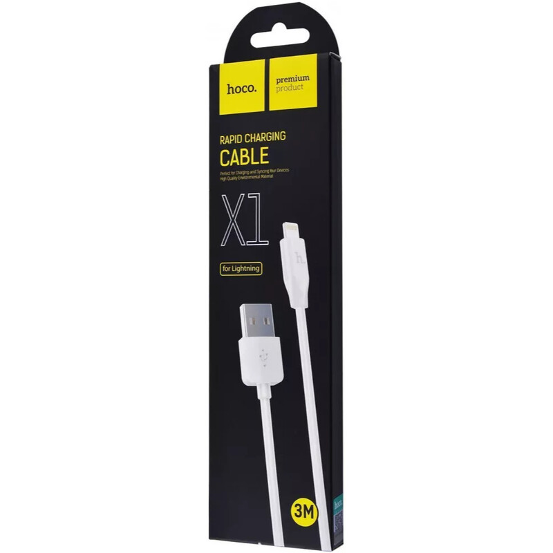 Кабель Hoco X1 USB - Lightning, 3 м, Black (10355)