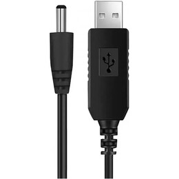 Кабель PRC USB Type-A - DC 5.5x2.1 мм, 12V, 0.9 м, Black (39134)