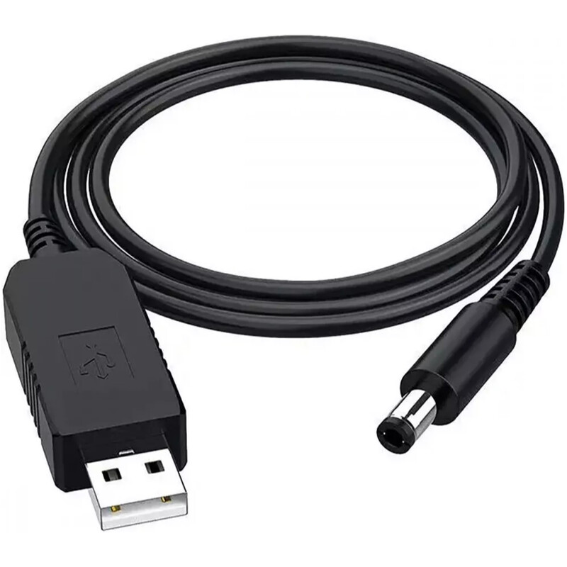 Кабель PRC USB Type-A - DC 5.5x2.1 мм, 12V, 0.9 м, Black (39134)