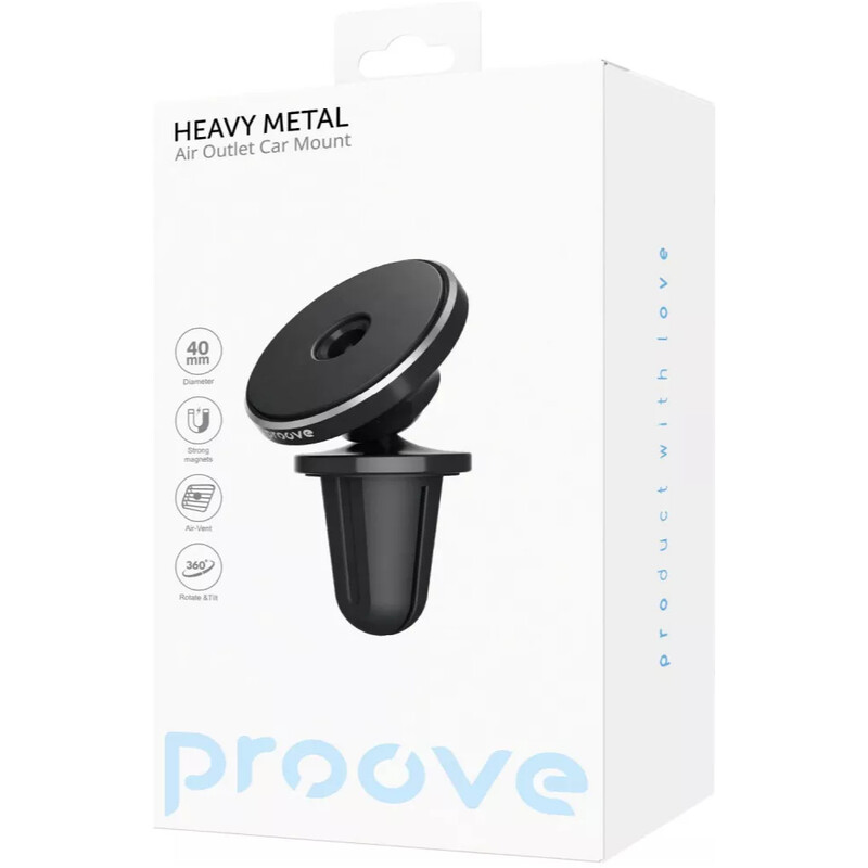 Держатель автомобильный Proove Heavy Metal Air Outlet Car Mount Black (CHHM00000001)