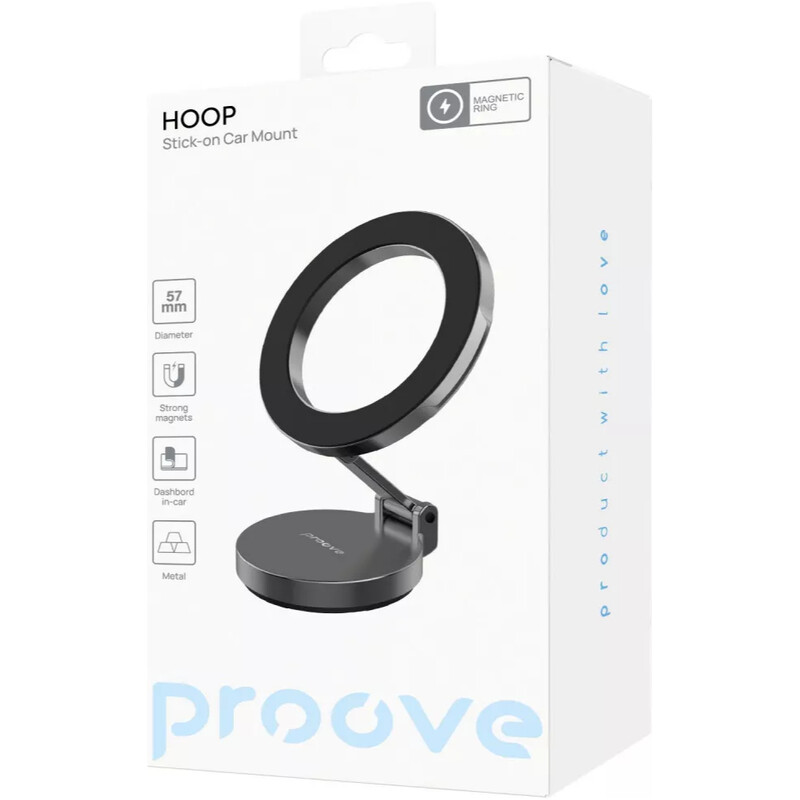 Держатель автомобильный Proove Hoop Stick-on Car Mount Magnetic Ring Black (CHHS00000005)