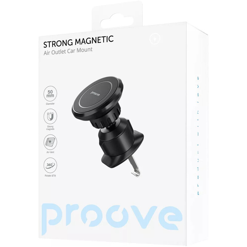 Держатель автомобильный Proove Strong Magnetic Air Outlet Car Mount Black (CHSR00000001)