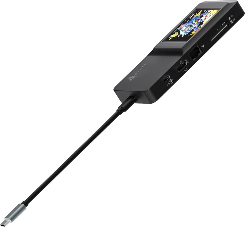 USB-хаб Ajazz USB Type-C с дисплеем HDMI 4K PD 100 Вт (AKP01E-B)
