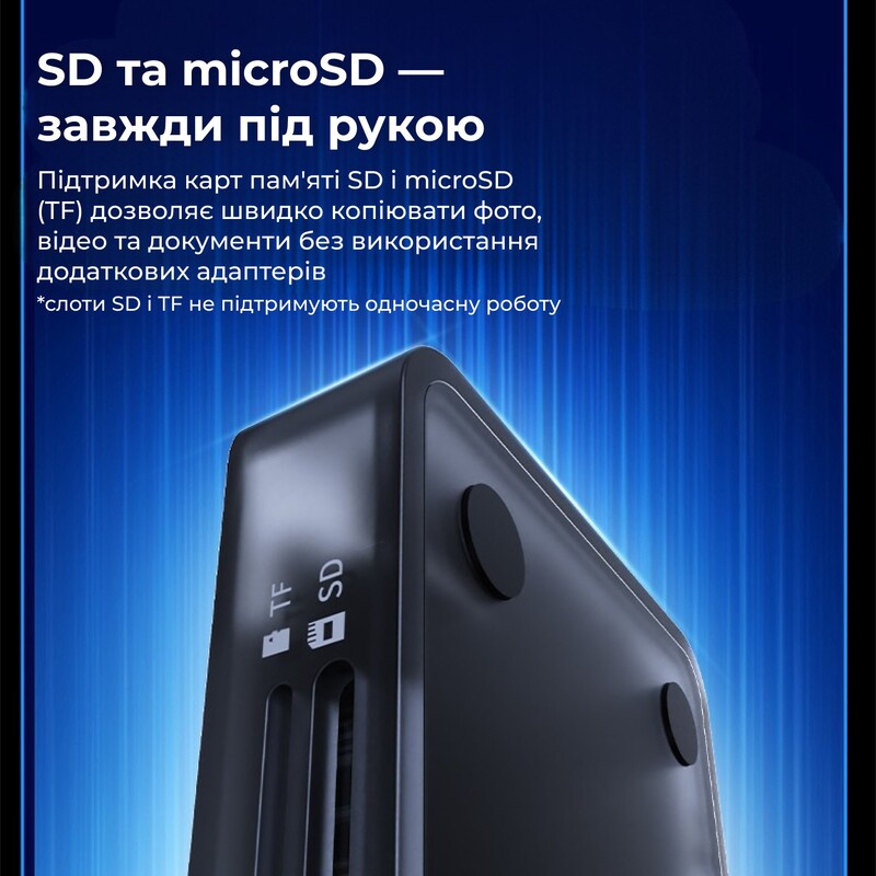 USB-хаб Ajazz USB Type-C с дисплеем HDMI 4K PD 100 Вт (AKP01E-B)