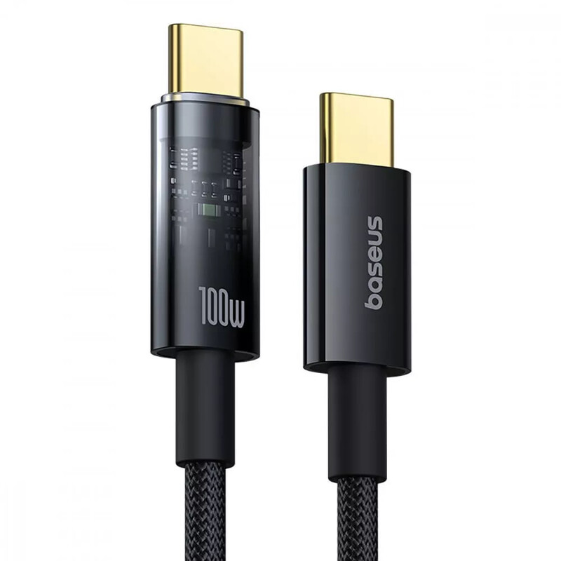 Кабель Baseus Explorer Series Auto Power-Off USB Type-C - USB Type-C (M/M), 100W, 1 м, Black (P10319703111-00)