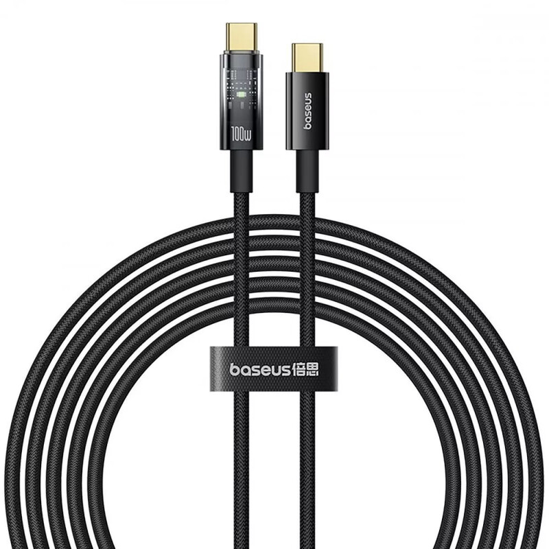 Кабель Baseus Explorer Series Auto Power-Off USB Type-C - USB Type-C (M/M), 100W, 1 м, Black (P10319703111-00)