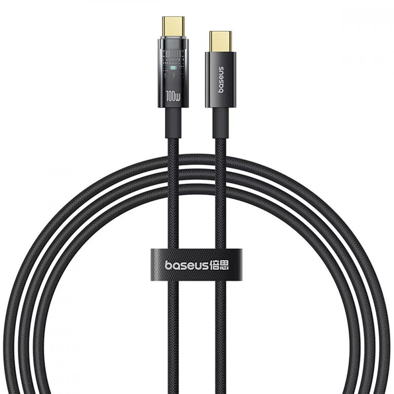 Кабель Baseus Explorer Series Auto Power-Off USB Type-C - USB Type-C (M/M), 100W, 2 м, Black (P10319704111-00)